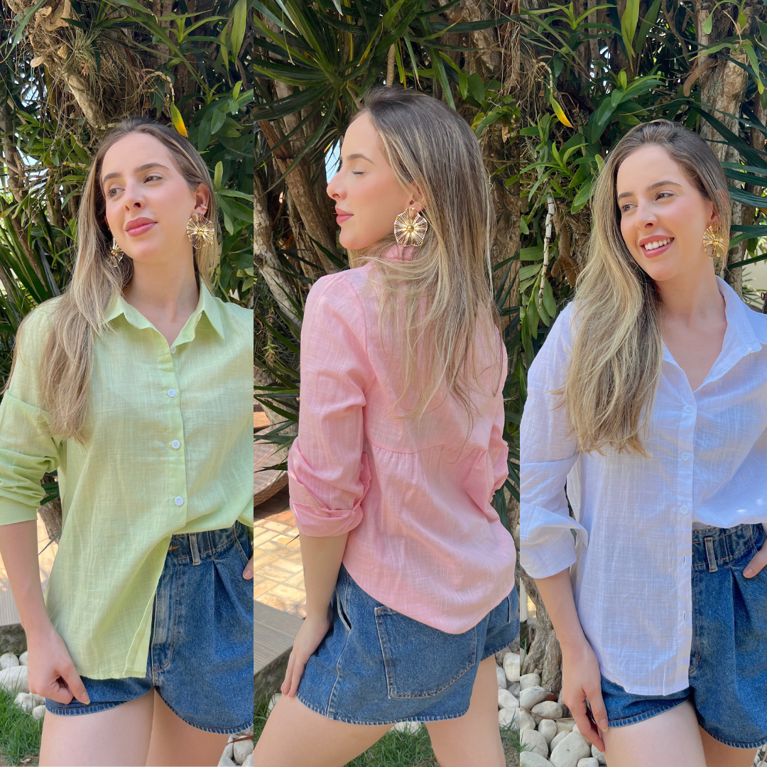 Compre 2 Leve 3 Blusa de Linho AMIE